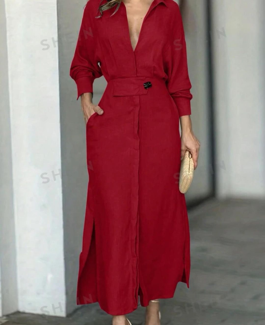 2025 Einfarbiges Maxikleid (Verbesserte Version)