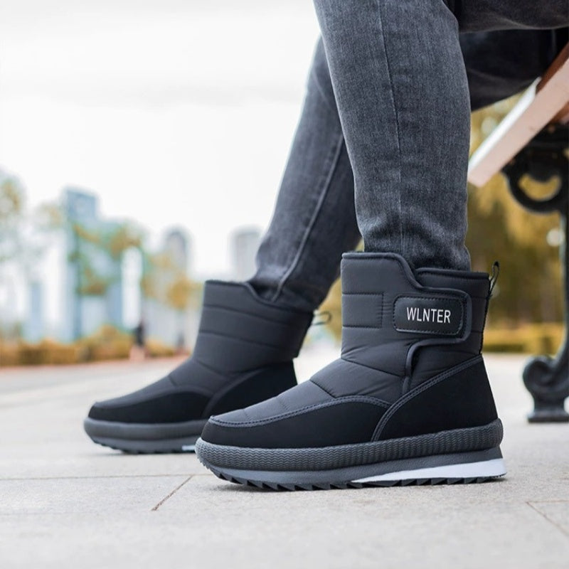 (Vente à durée limitée -70 %) Bottes de neige orthopédiques épaisses et chaudes pour hommes, à bout large, antidérapantes, imperméables, doublées de fourrure 