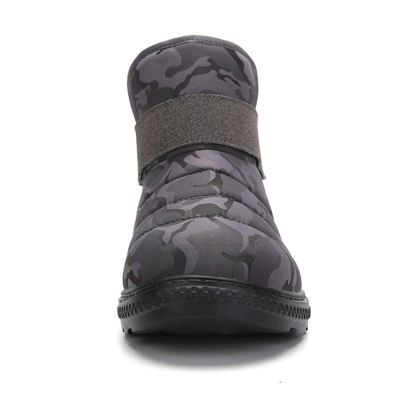 (Zeitlich begrenztes 70% Rabatt-Event) Herren Winter 2024 Neue warme wasserdichte rutschfeste durchstichfeste Slip-On-Schneestiefel mit Klettverschluss Knöchelstütze Orthopädische Baumwollschuhe mit breiter Zehen- und Fußgewölbestütze 