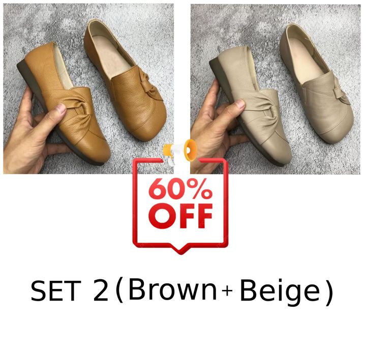 💖Promotion du dernier jour 60% de réduction - Chaussures en cuir à semelles souples antidérapantes pour femmes 