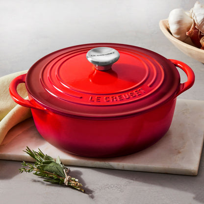 Cast Iron 2.75-quart Cerise Shallow Round Dutch Oven