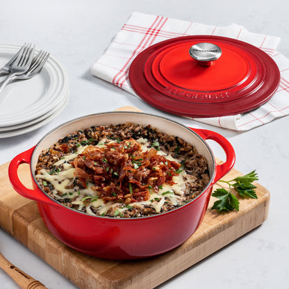 Cast Iron 2.75-quart Cerise Shallow Round Dutch Oven