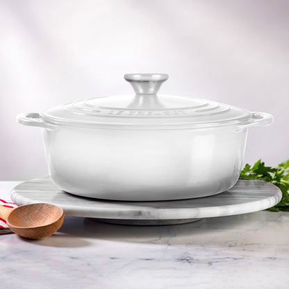 Cast Iron 2.75-quart White Shallow Round Dutch Oven